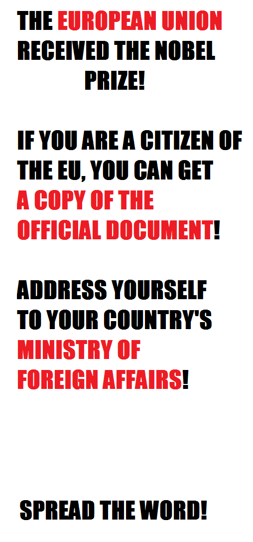Get A Copy Of The Nobel Prize! (EU Citizen)