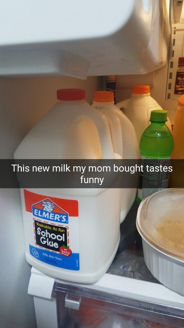 The new milk my mom bought tastes funny...