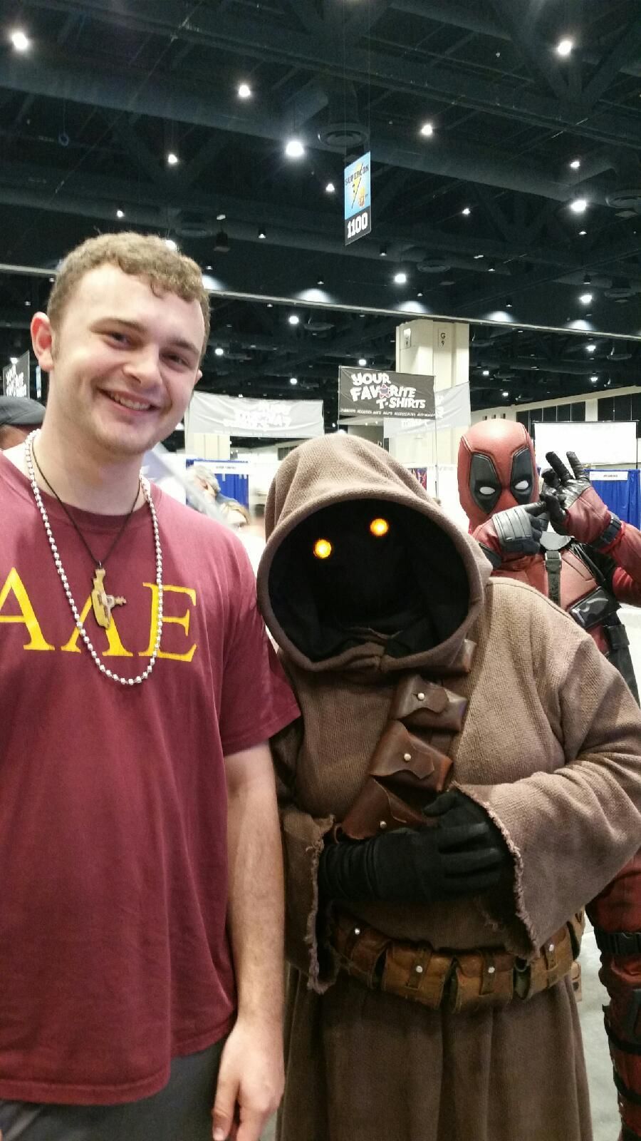 At supercon I was taking a picture with a Jawa.. didn't realize the deadpool till I got home