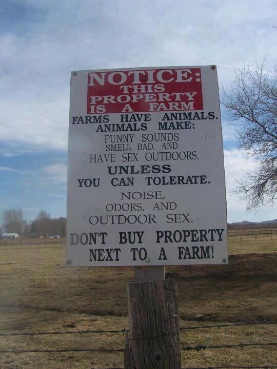NOTICE: This property is a farm