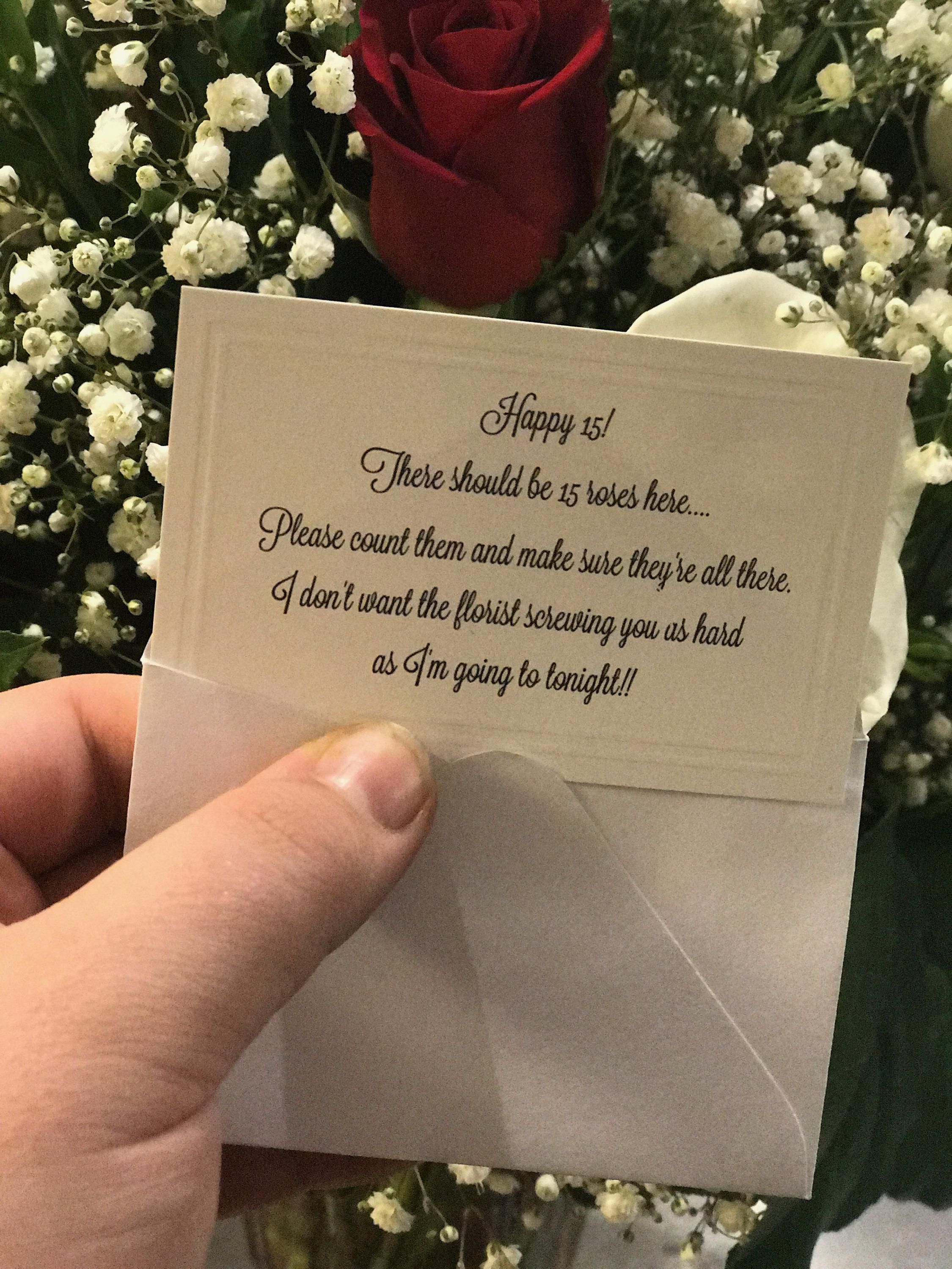 The card messages are often the best part of being a florist.