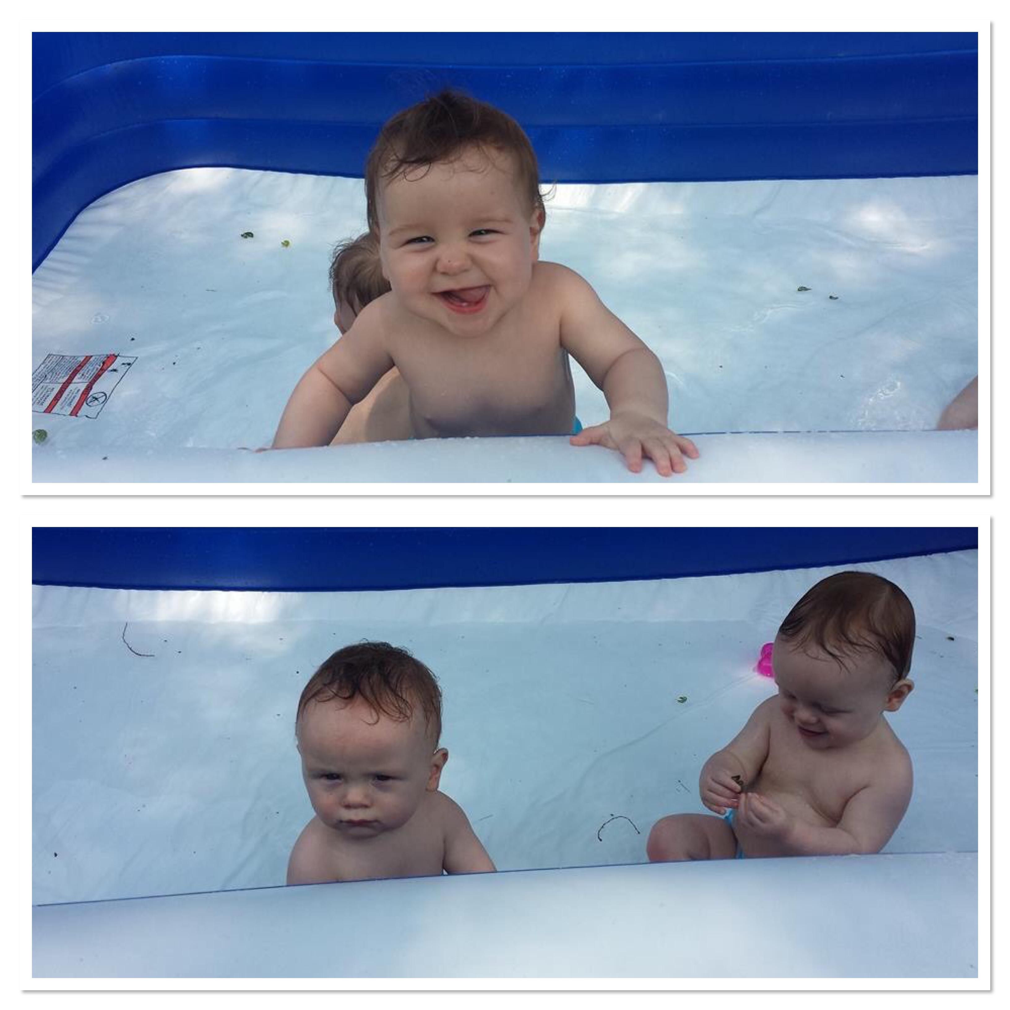 I bought my 1 year triplets a small inflatable pool. It received mixed reviews.