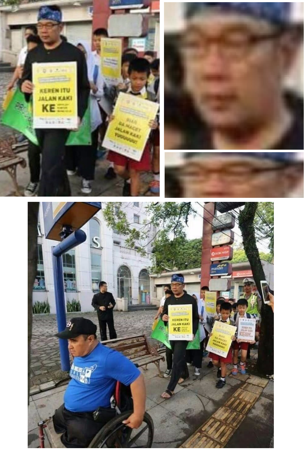 Sign says "Walking is cool"