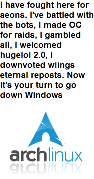 Windows is nothing but the embodiment of normieness. Embrace Linux