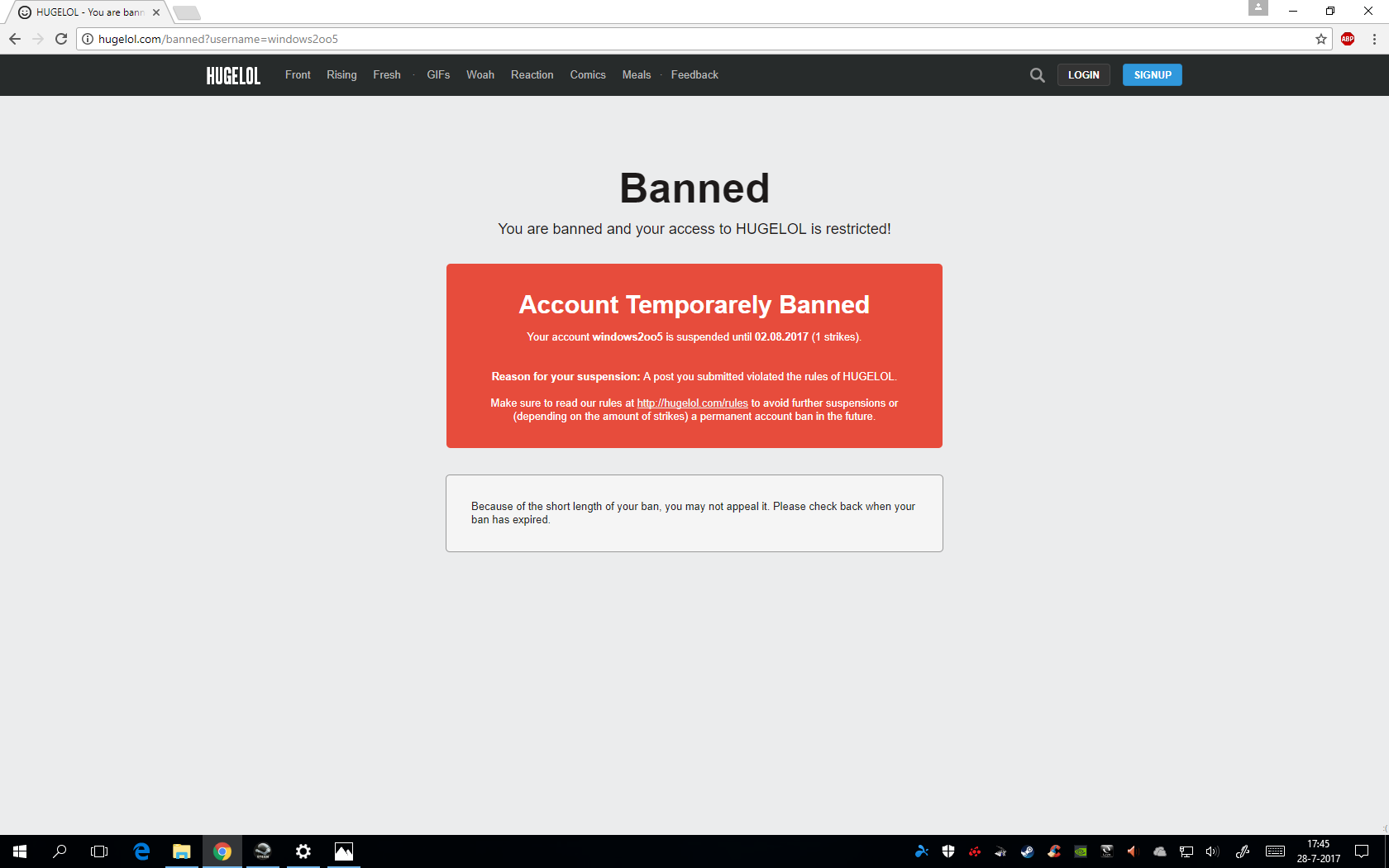 I was banned again