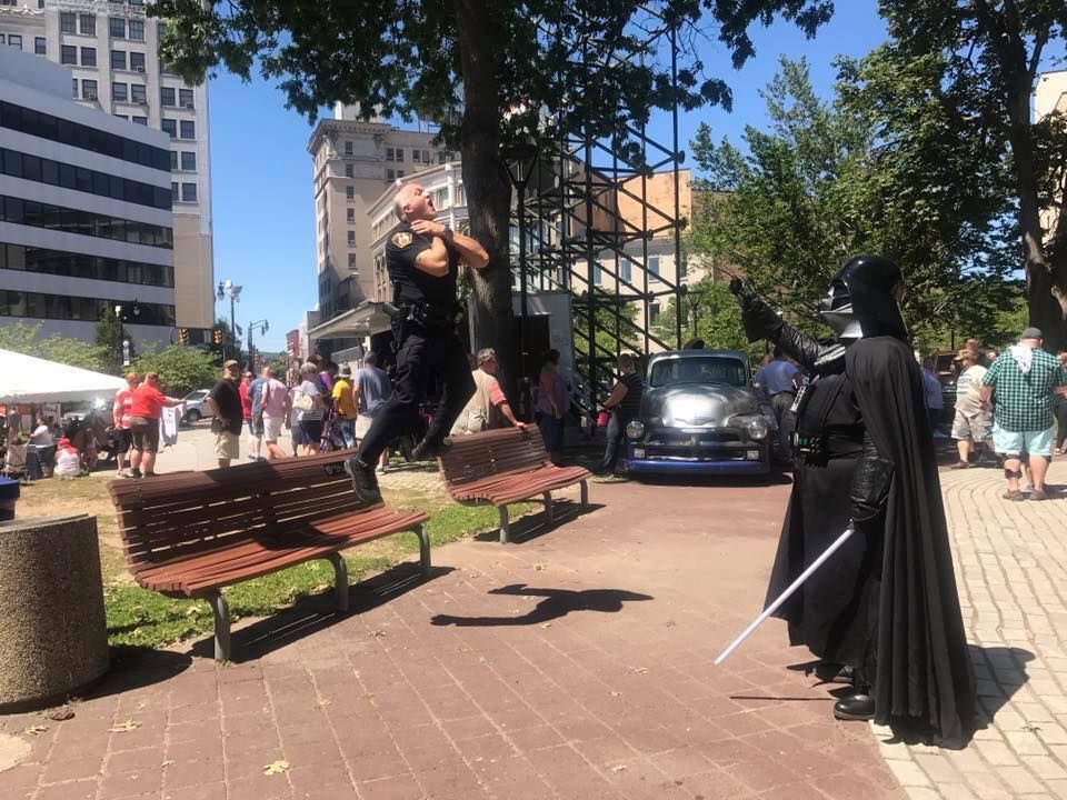 Darth Vader taking care of the local police force