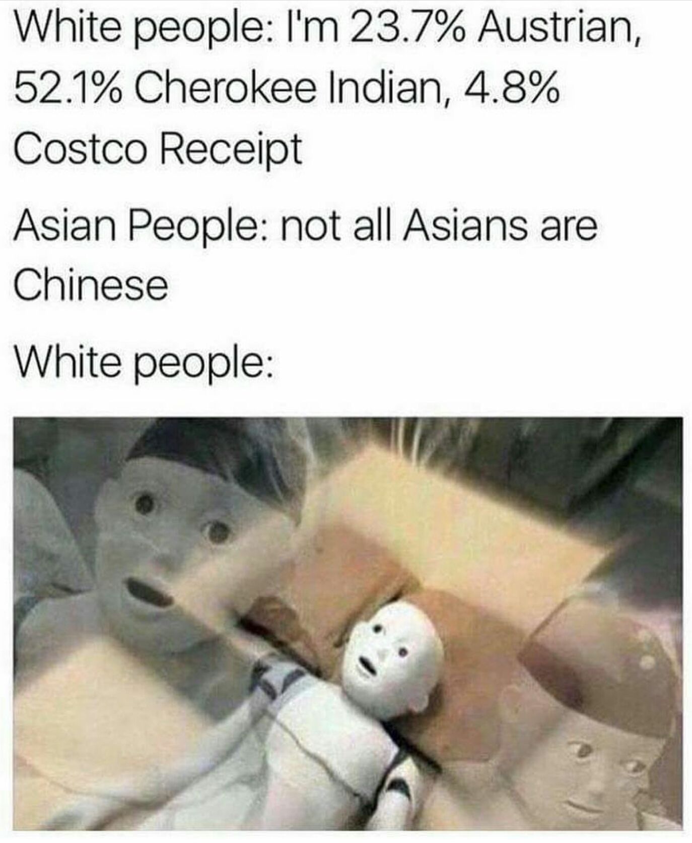 Проблемы белых. All are White. Шутки про White list NFT. Asians are the same Meanwhile White people. White people were here indians meme.