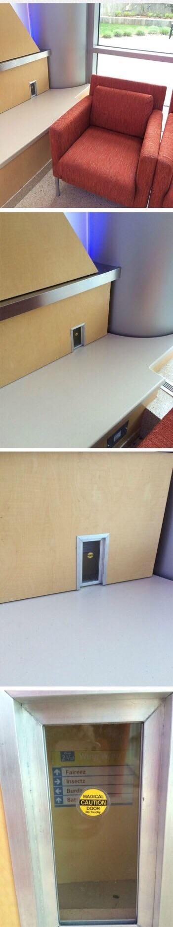 Tiny door found in a children's hospital.