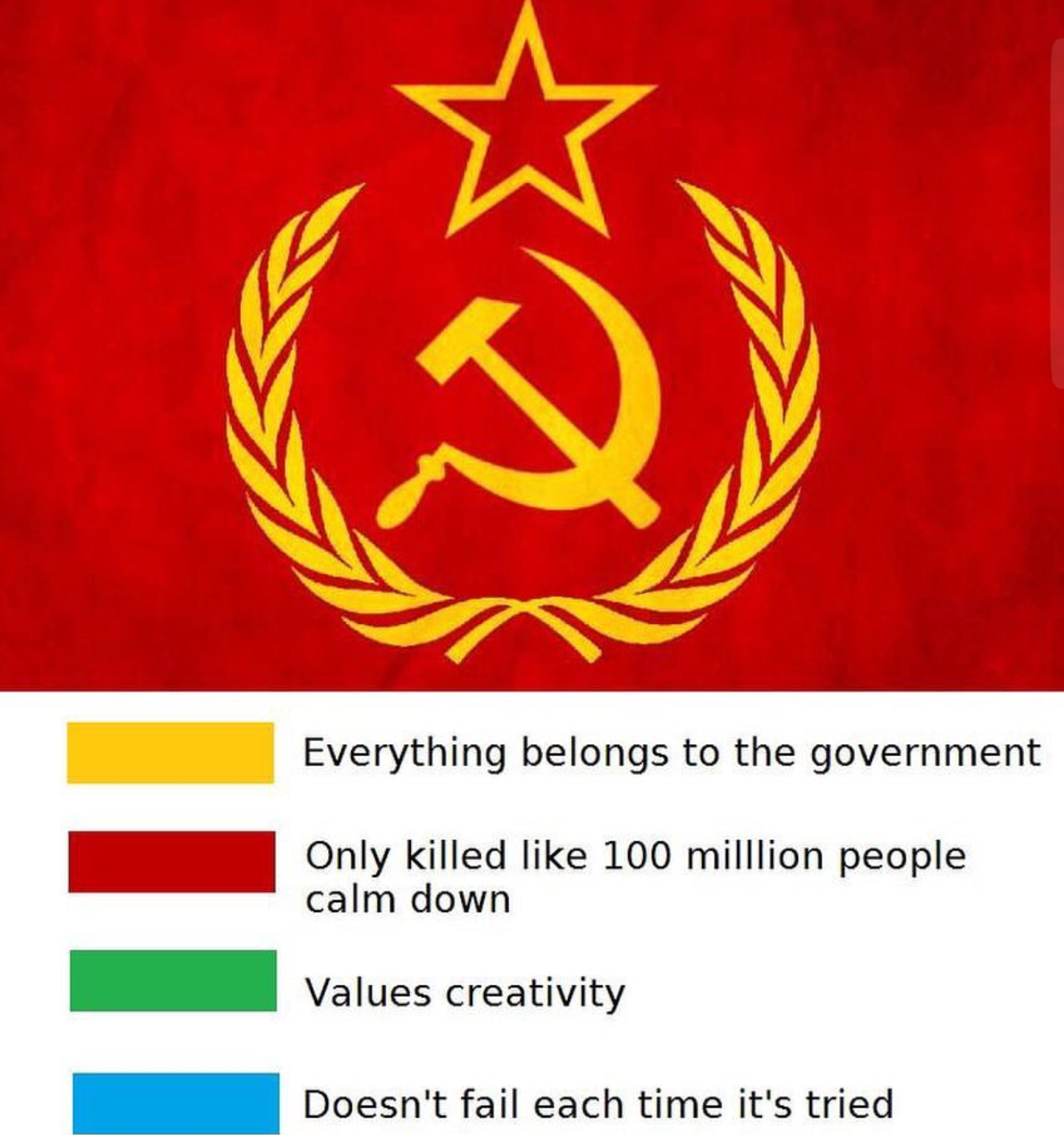 Every flag has a special meaning. Thos one is "starvation and following a lazy, moustached ***"