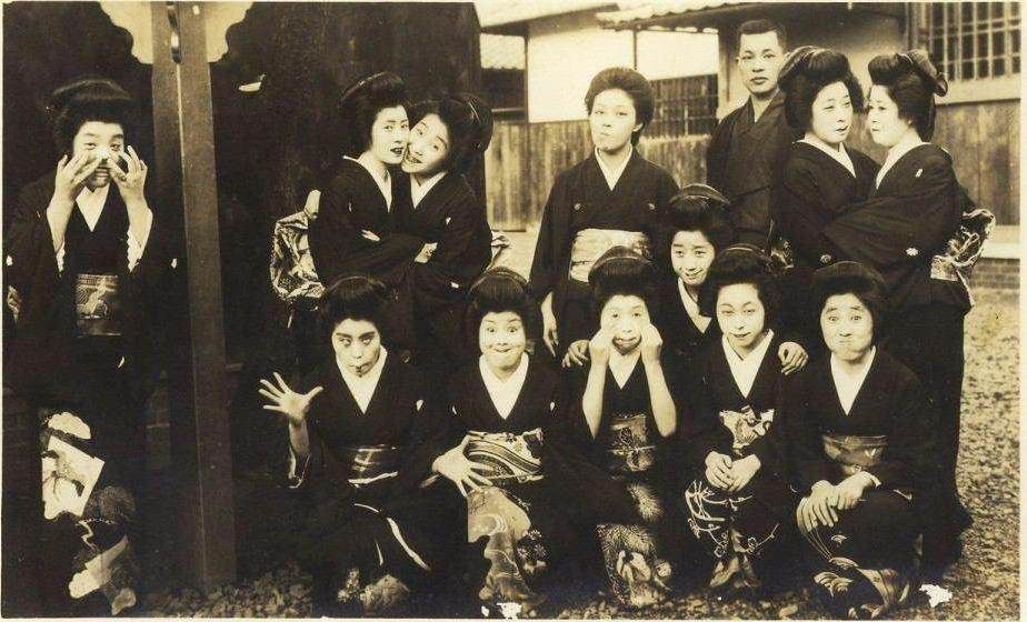 Japanese women hamming it up for the camera