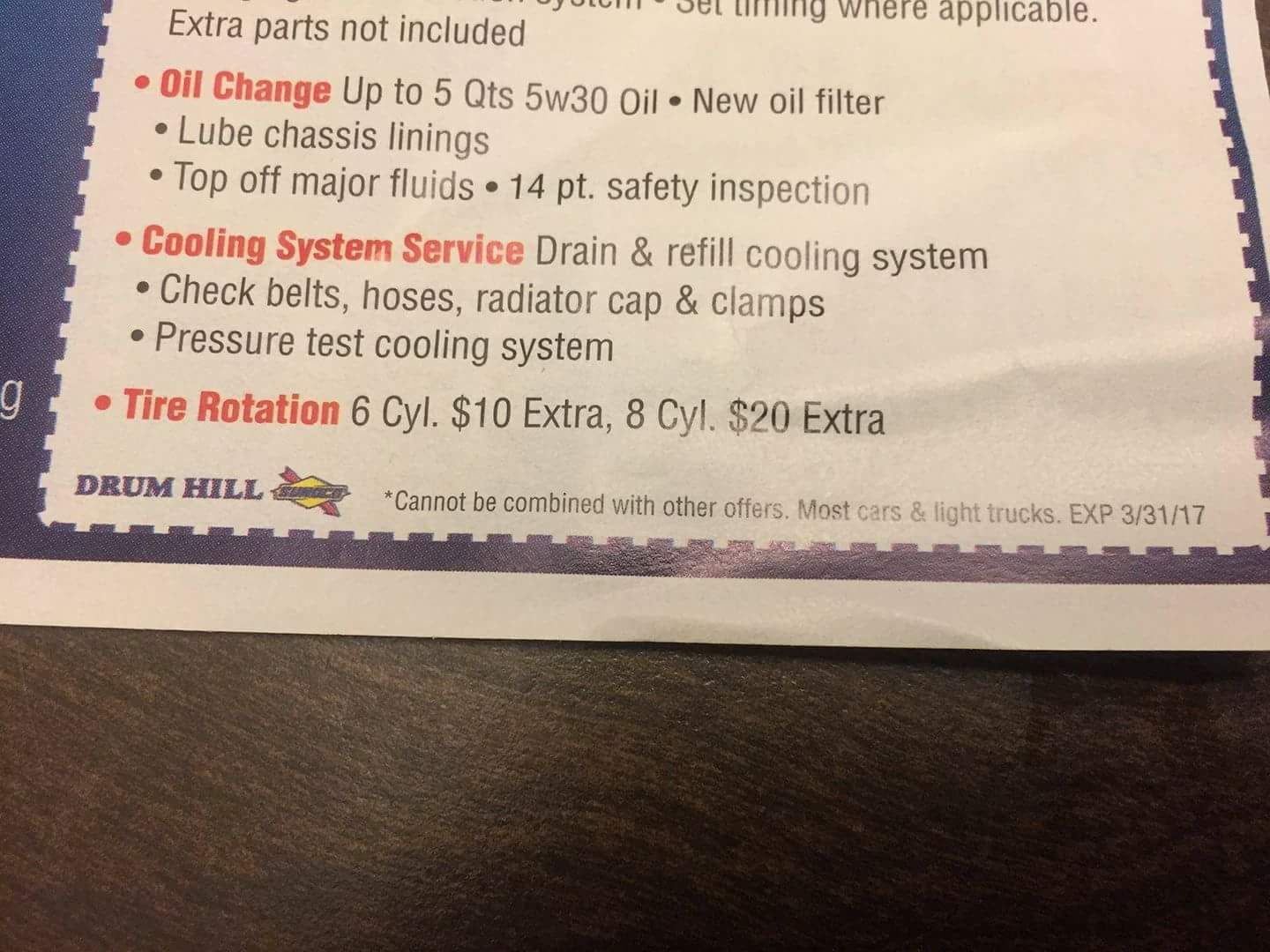Because everyone knows its harder to do tire rotations for 6 and 8 cylinder cars