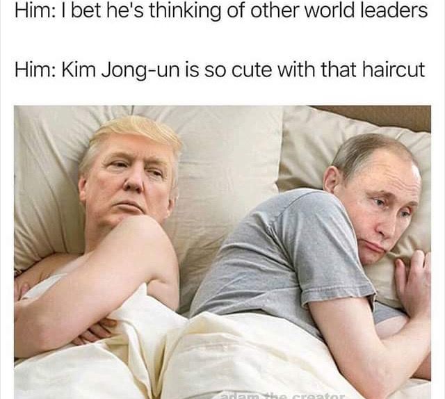 I bet he wants to build wall with other world leaders