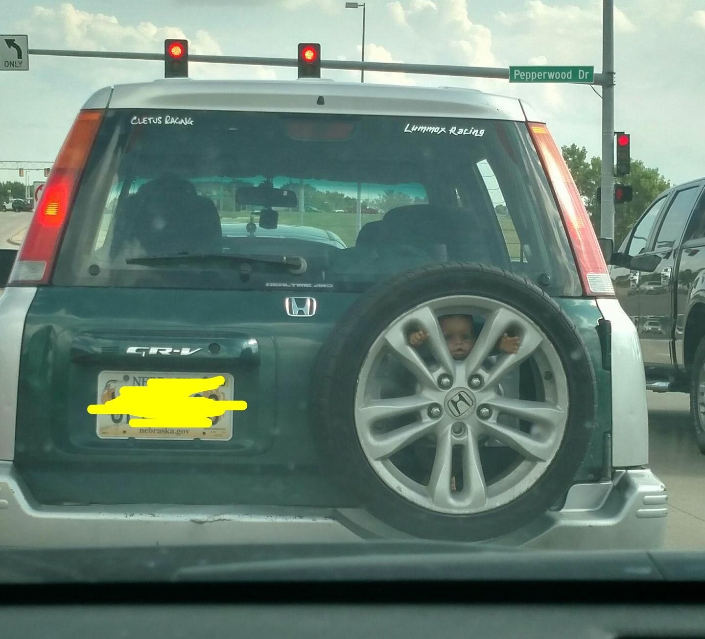 Wishing I had a visible spare tire... spotted by a friend in Omaha.