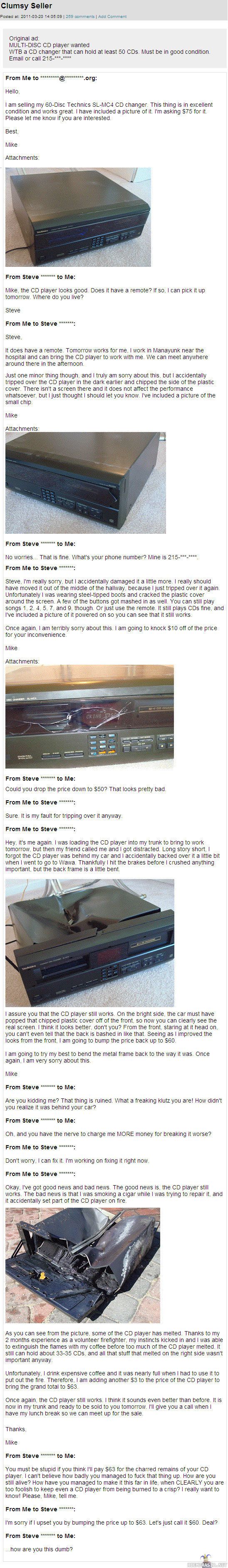 Selling a CD player