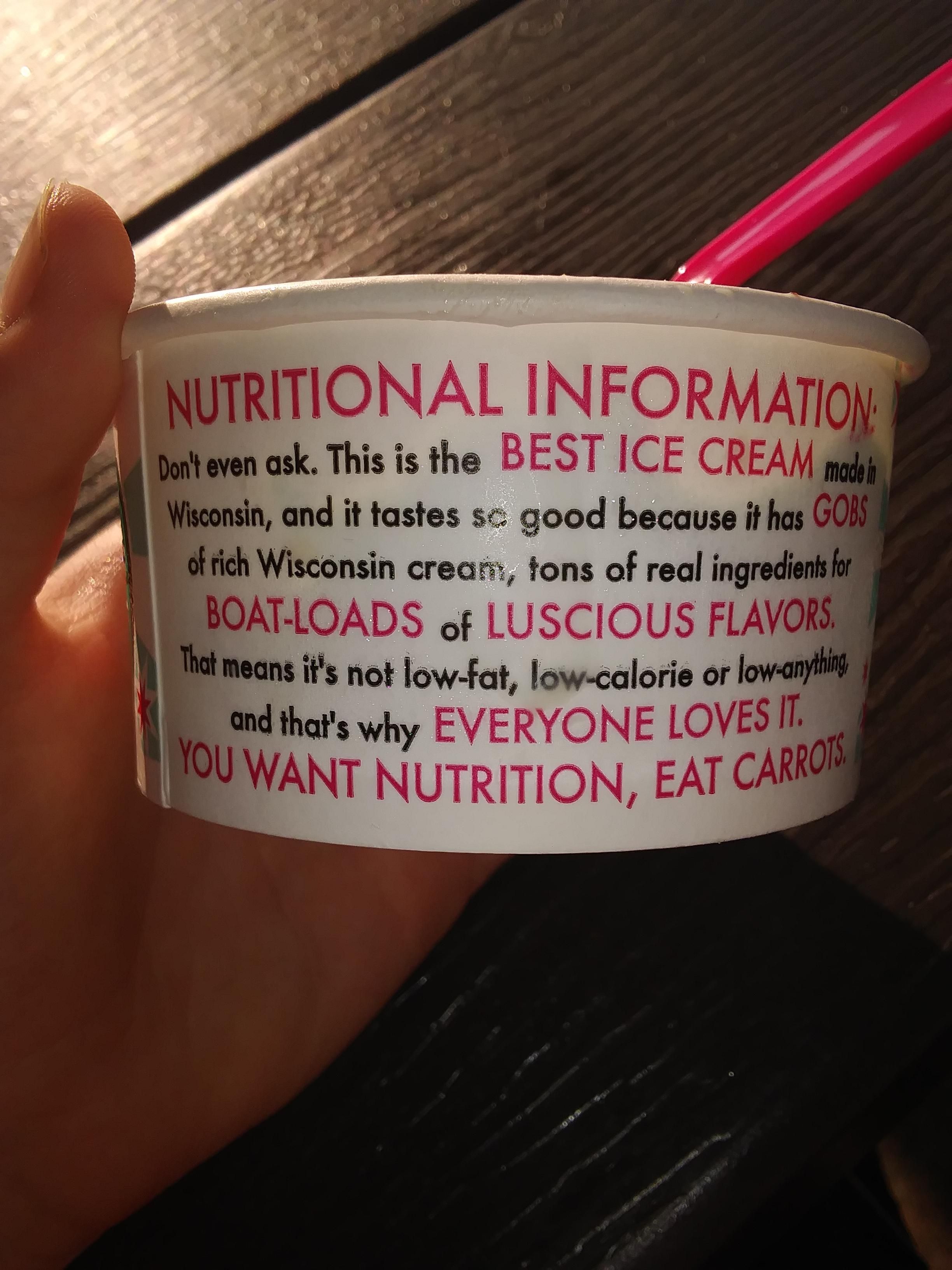 My local ice cream shop has this on their dishes.