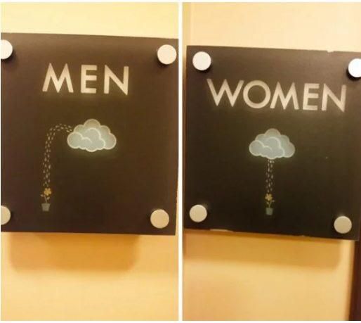 These toilet signs