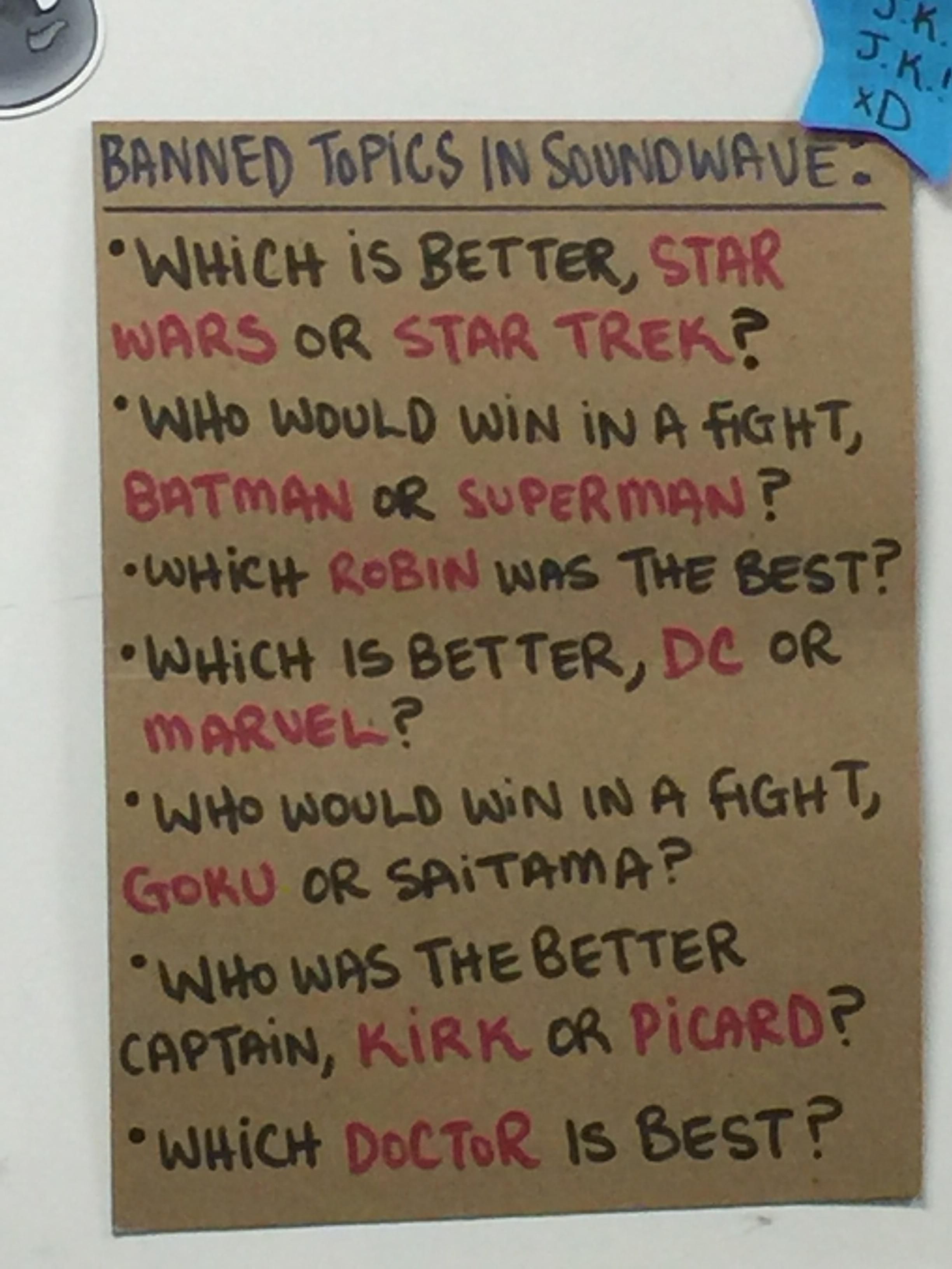 Banned topics at local comic book shop