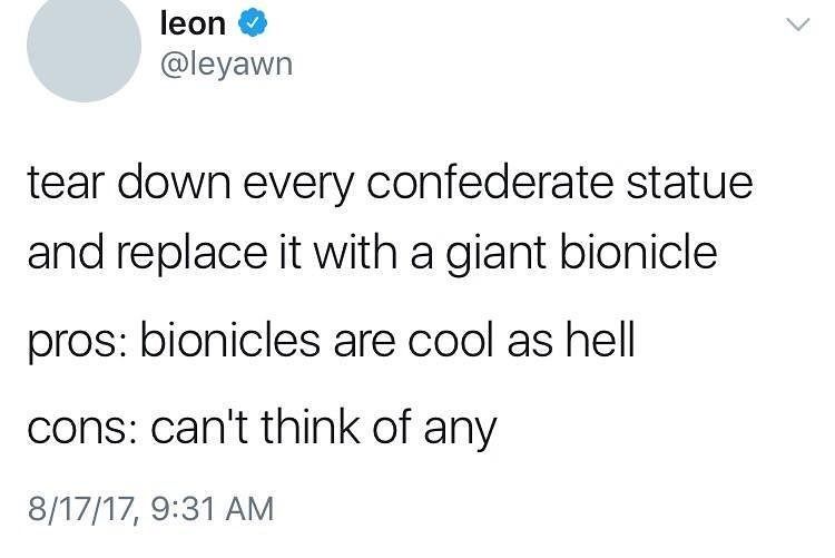 Bionicles ain't done anything racist