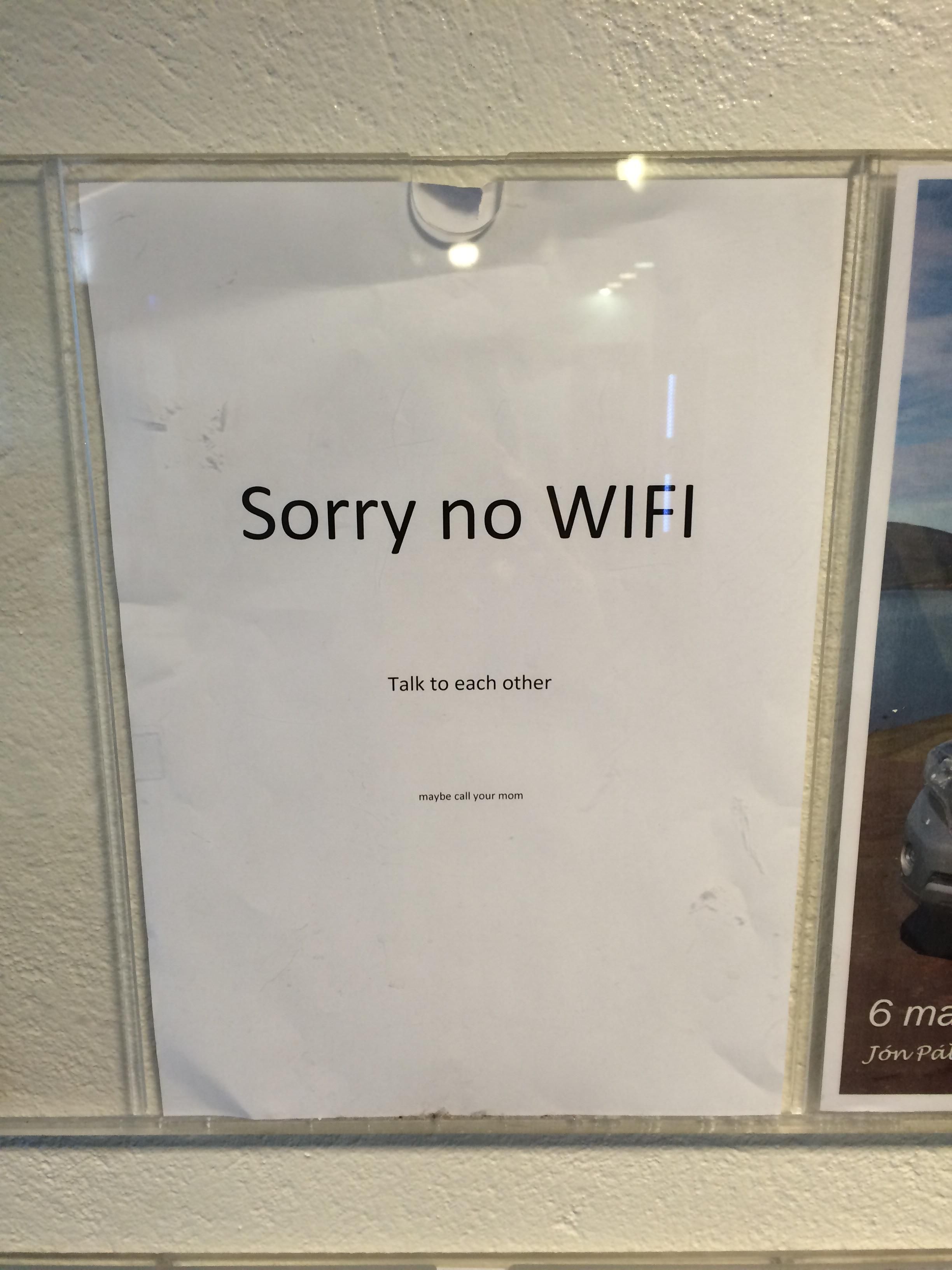 There is no wifi on the ferry in Iceland.