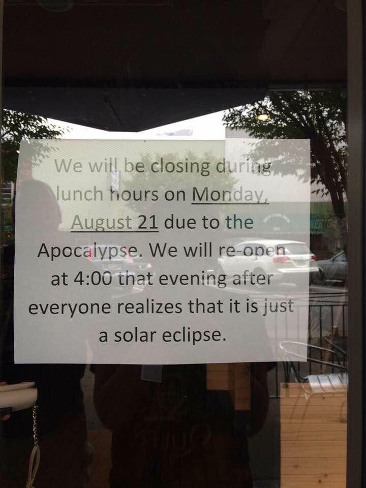 Shop closes for a pox eclipse