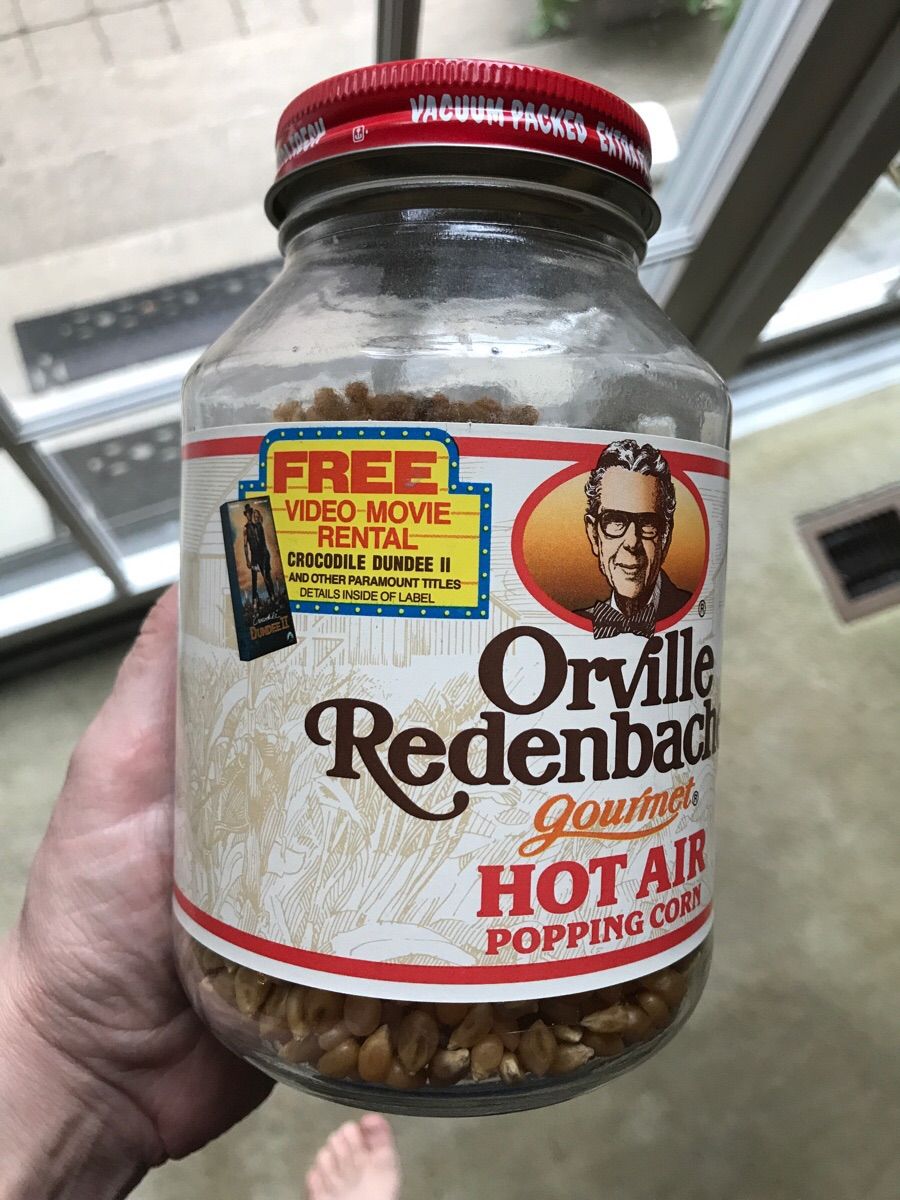 My aunt offered us some popcorn but I think it might be a bit old