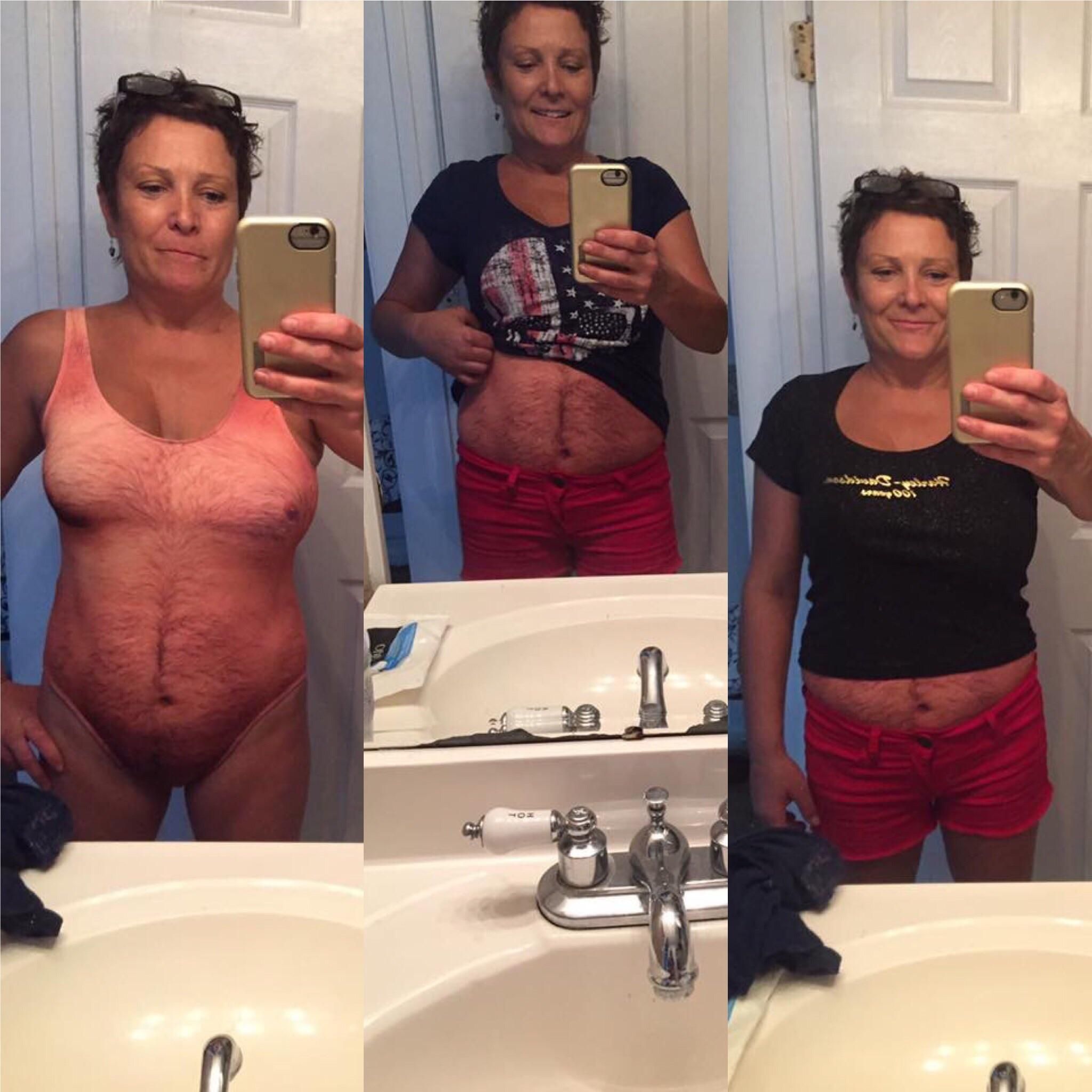 This mother decided to wear her bathing suit as a bodysuit.