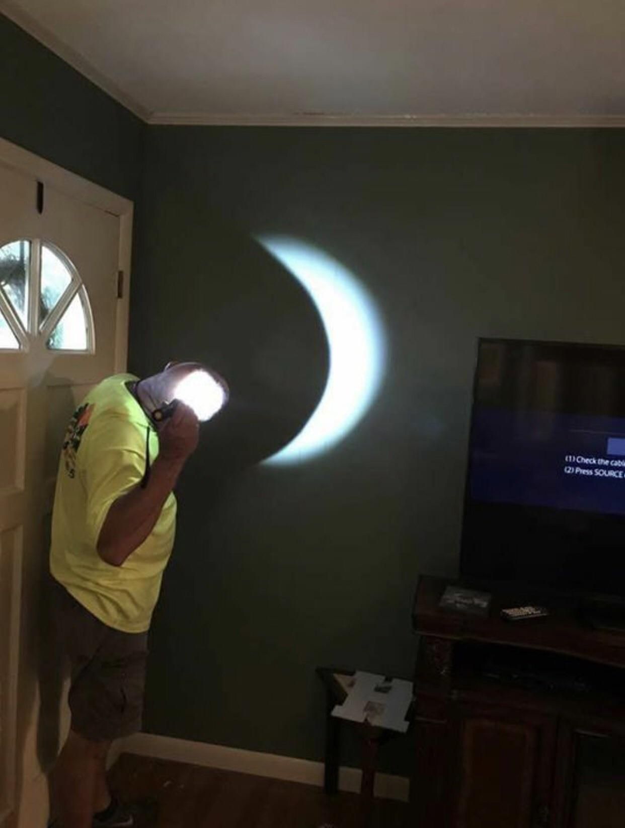 It stormed during the eclipse so my dad improvised.