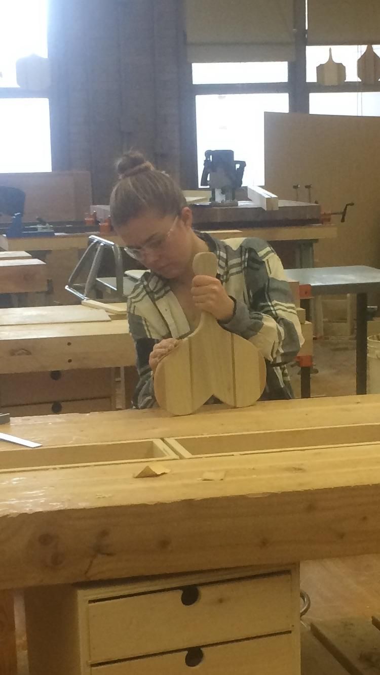 This girl's "heart-shaped" cutting board