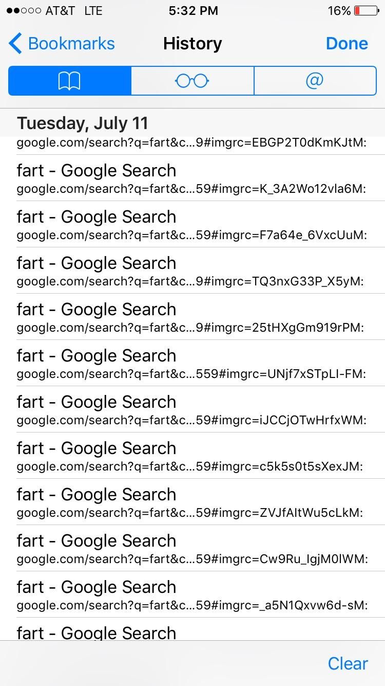 Was checking up on my 12 year old son's search history. Nothing to worry about here.