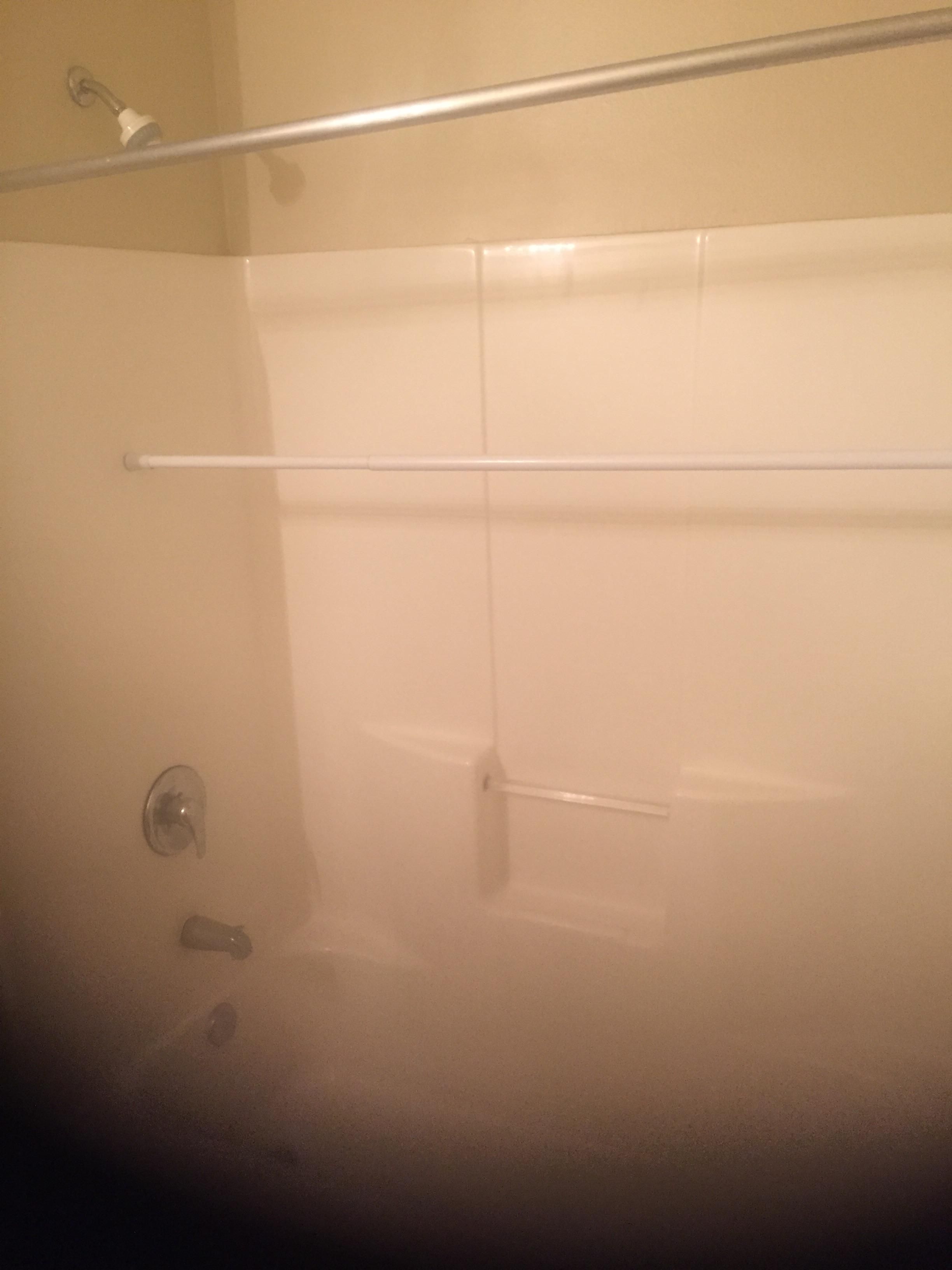 Roommate thinks he is required to have a shower rod in the middle of his bath. We sent him a fake email from our apartment complex that he has to keep it there for a couple of weeks.