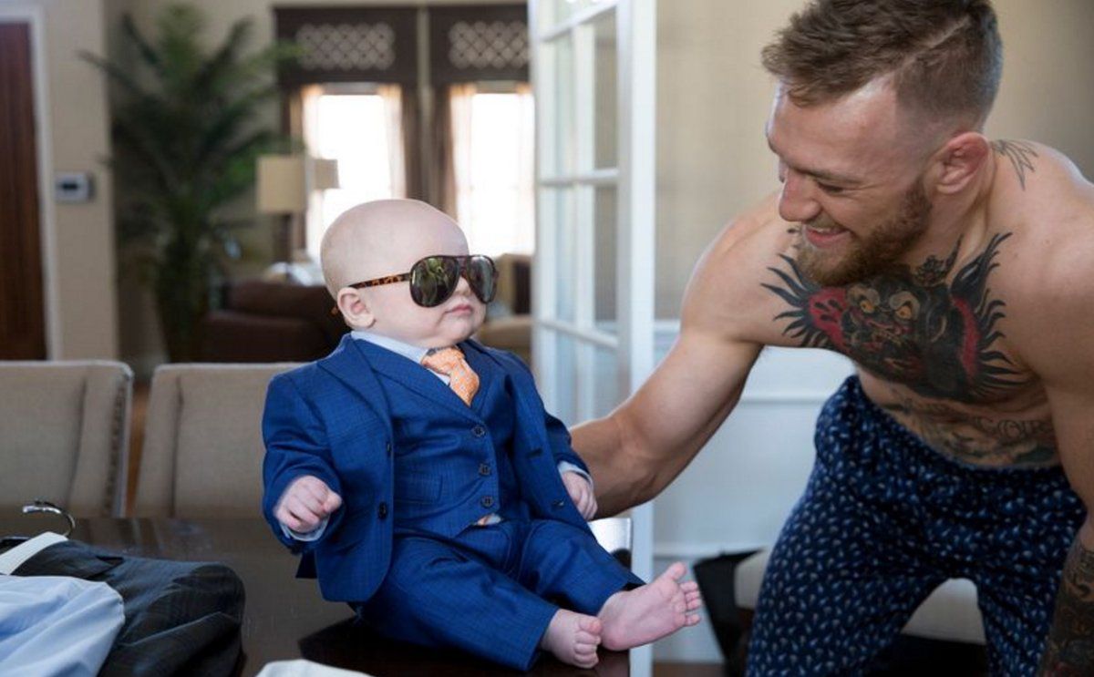 Conor McGregor got his newborn son a 3-piece suit for the big fight.