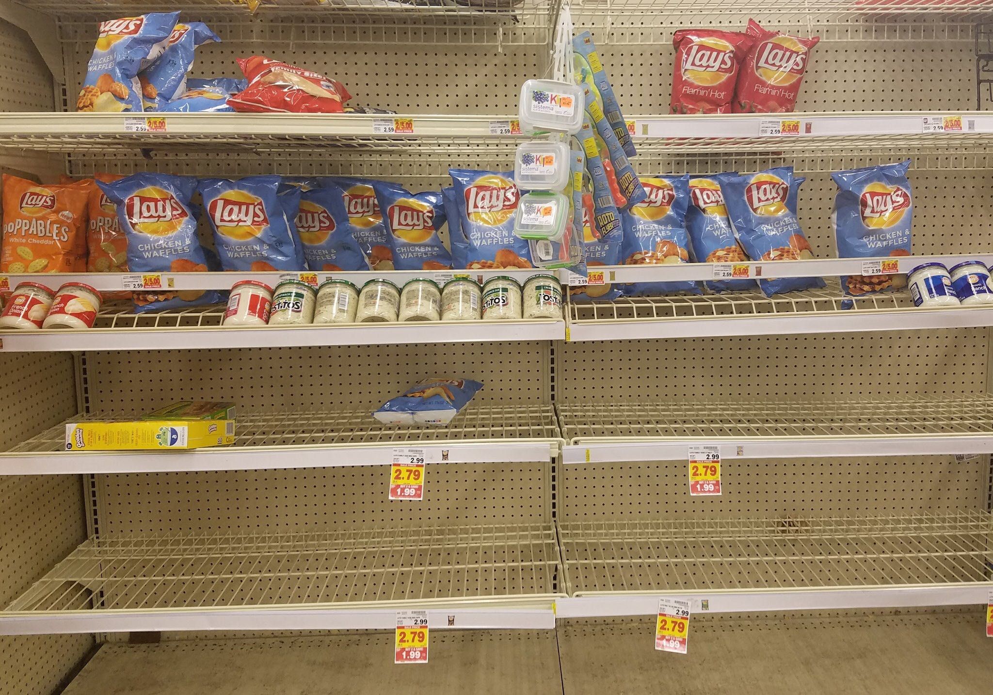 People at the store in Houston would rather starve during Hurricane Harvey than eat chicken and waffle Lay's