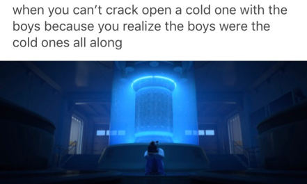 Mei just wanted to crack open a cold one!