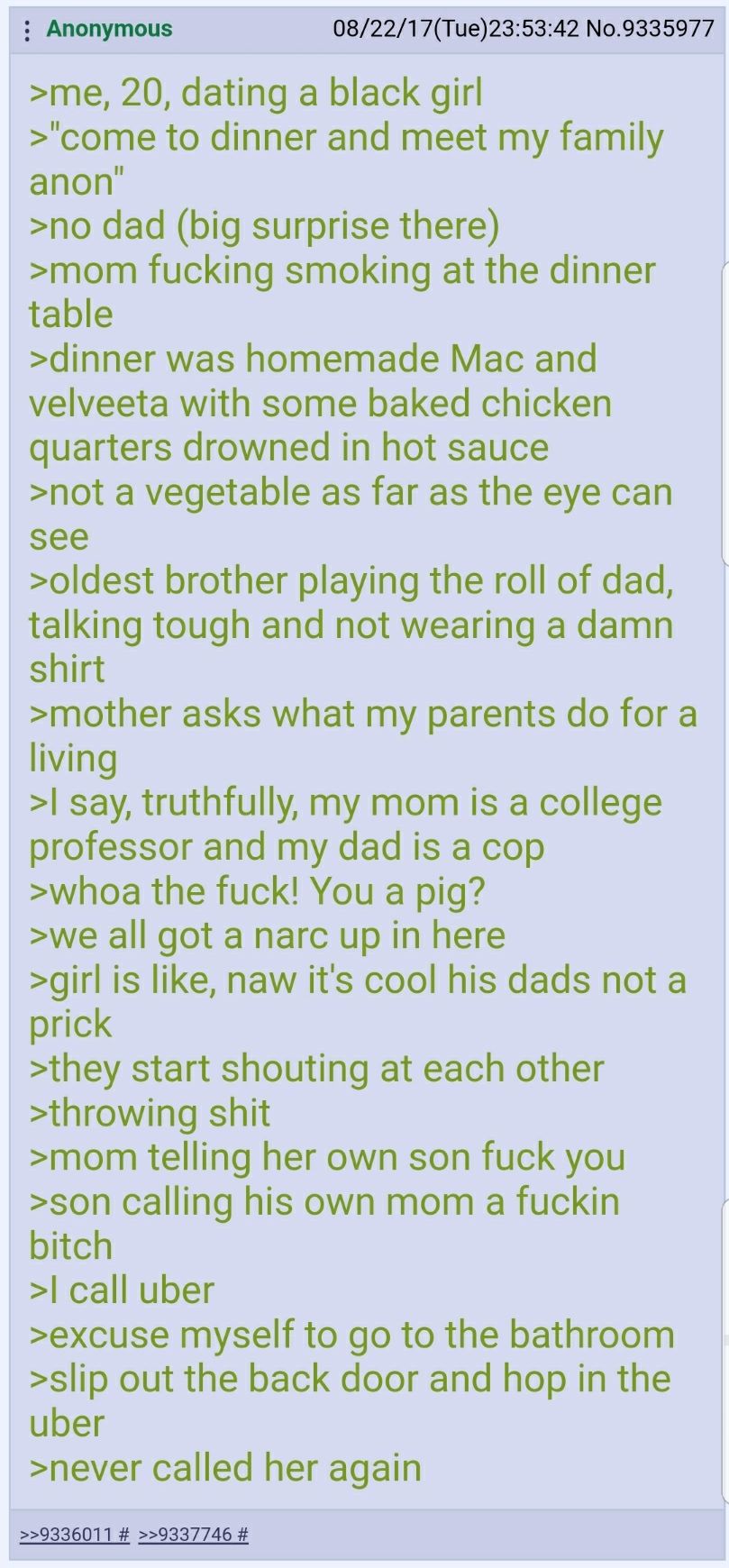 Anon dates a african american thot