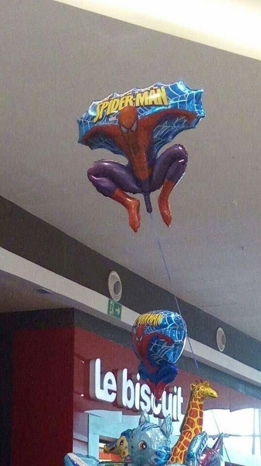 This Spider-man balloon shooting his web