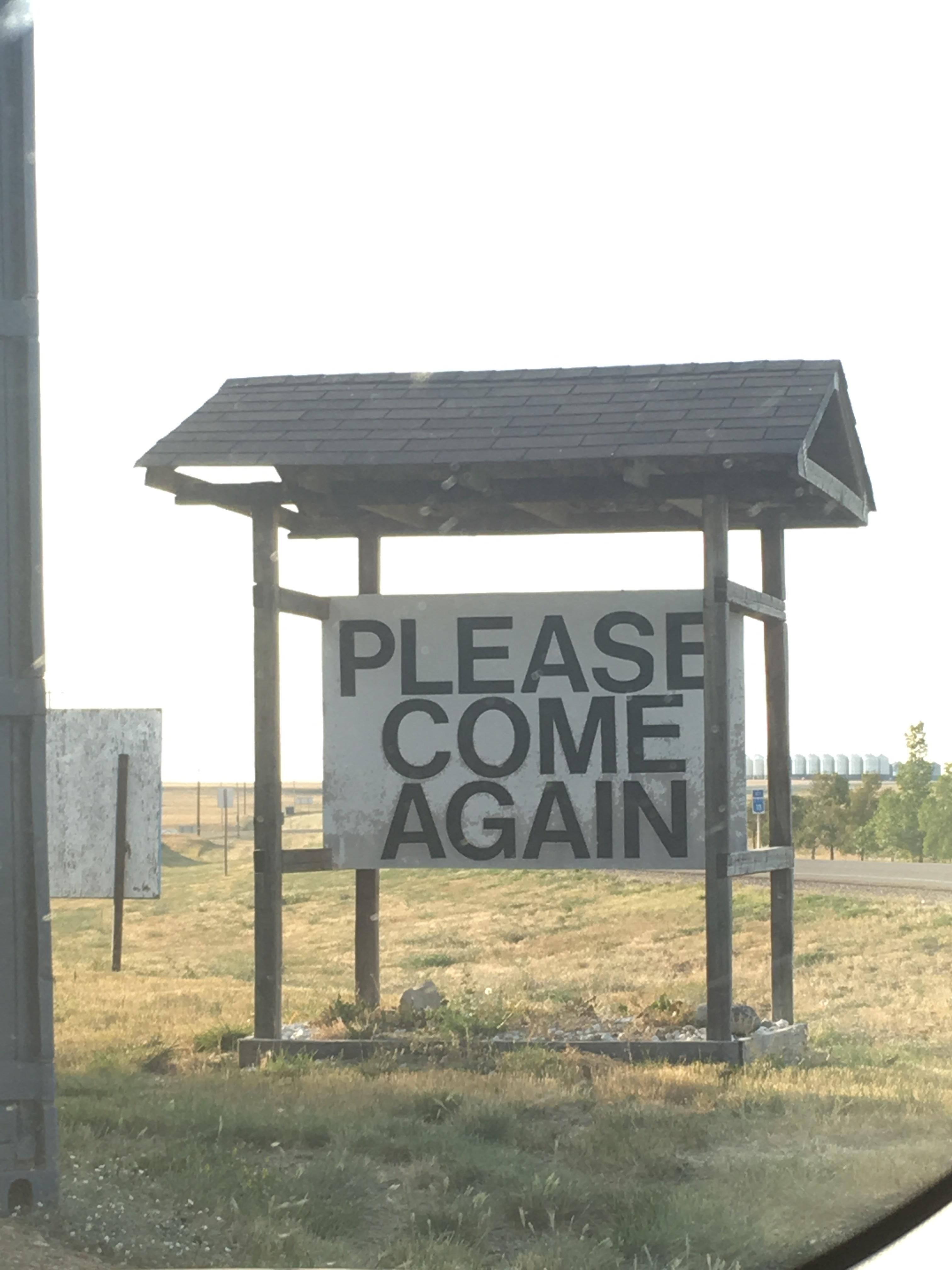 The sign when leaving Climax, Saskatchewan