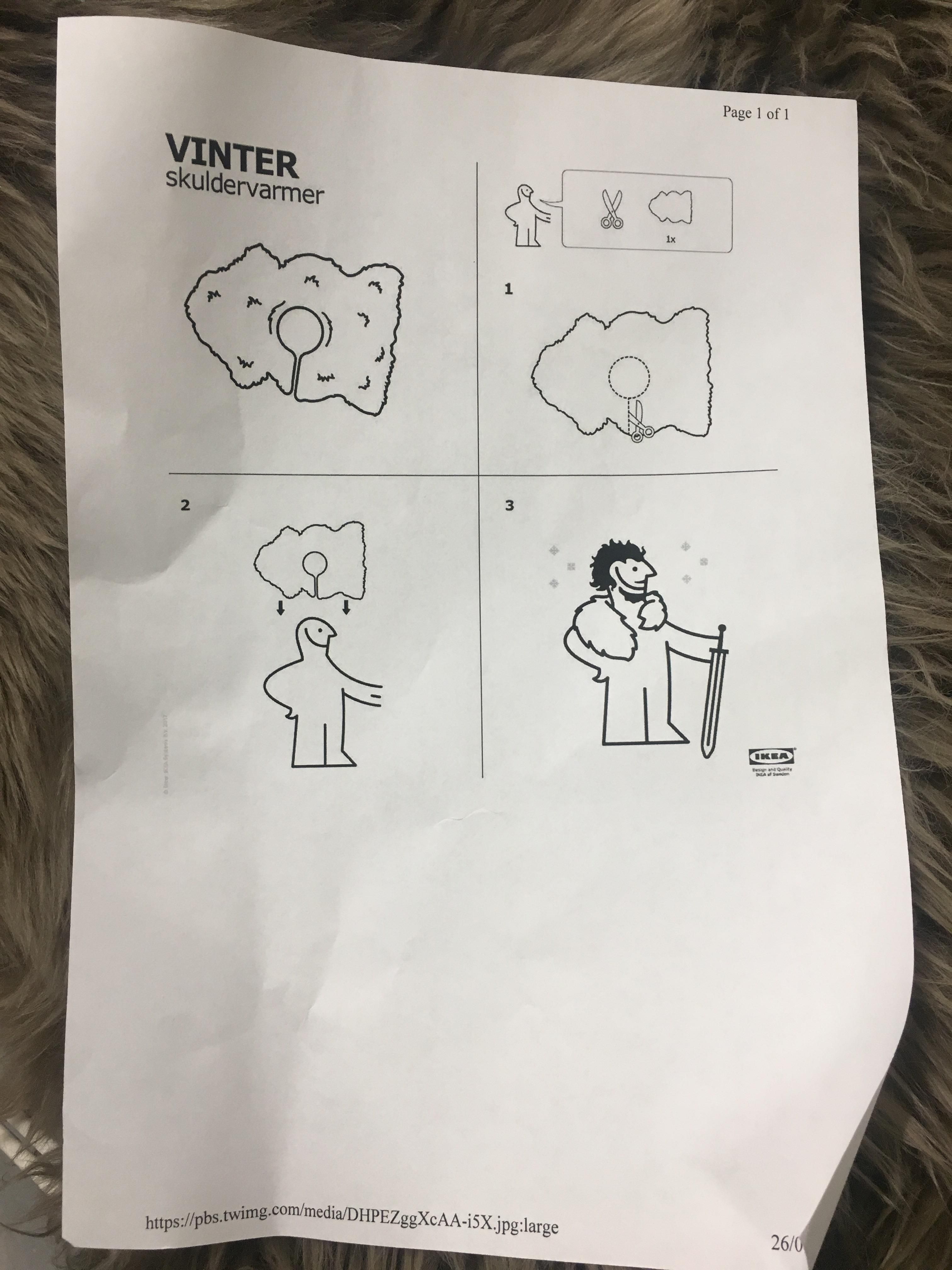 Found these instructions next to the fur rugs in Ikea Glasgow