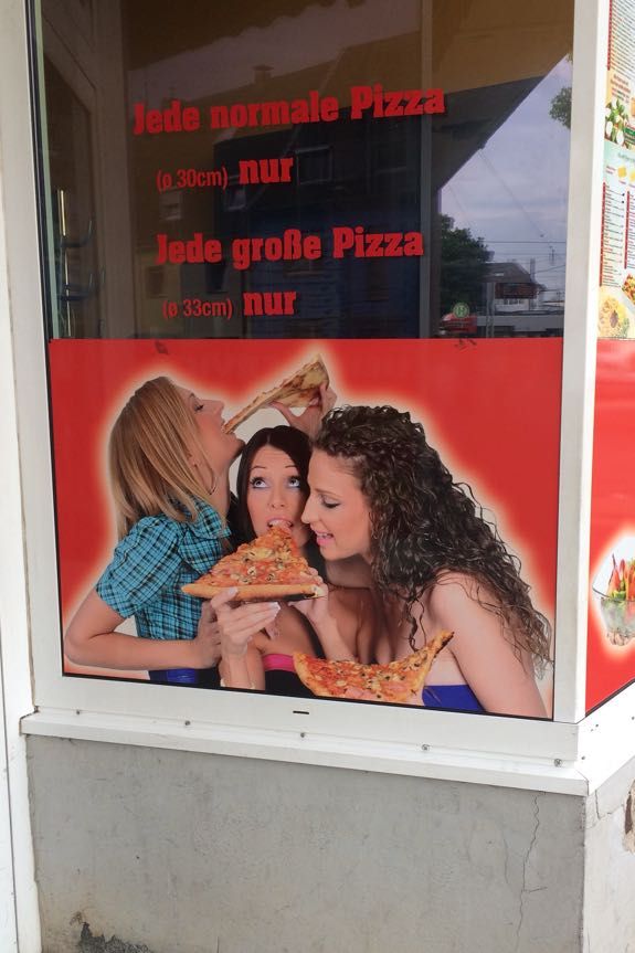 Is it just me or do they eat their pizza like it's dick?
