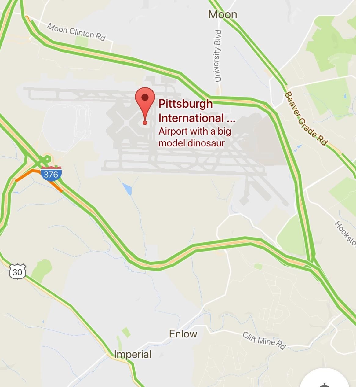 Apparently this is the most important information about the Pittsburgh airport.