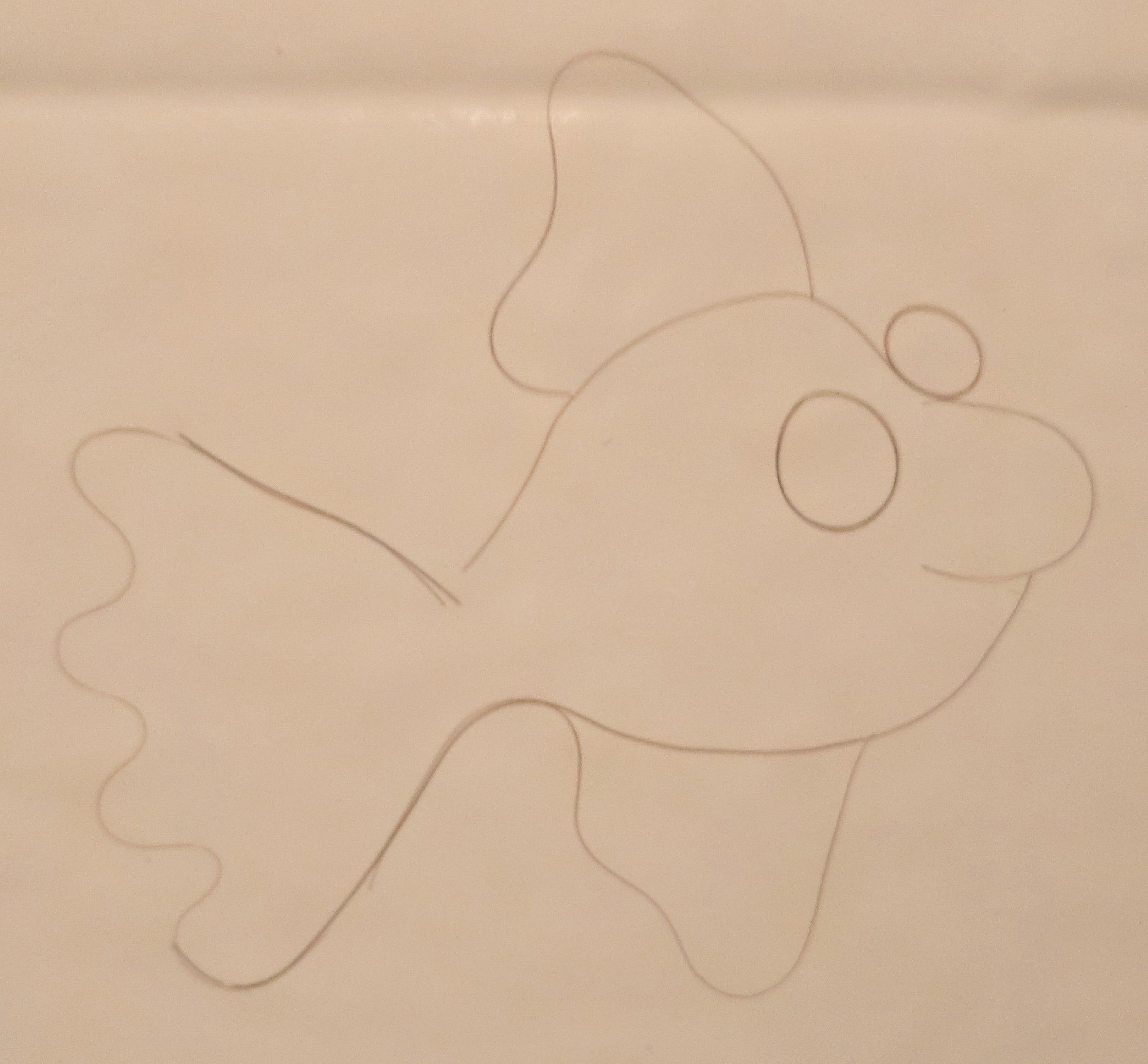 Does anyone else's wife draw with hair on the shower wall?