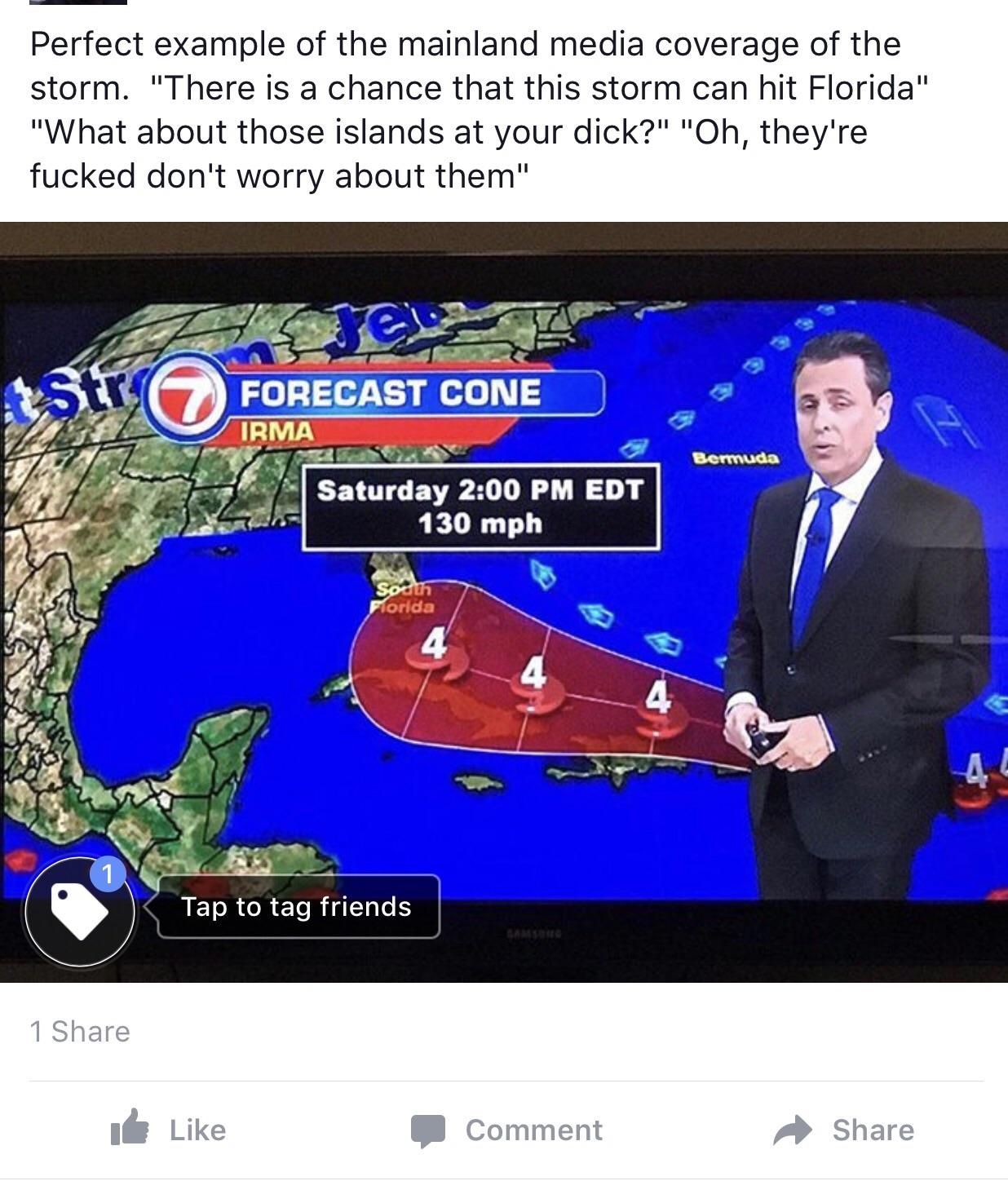 As someone who lives in the US Virgin Islands this is what all the coverage of hurricane Irma feels like.