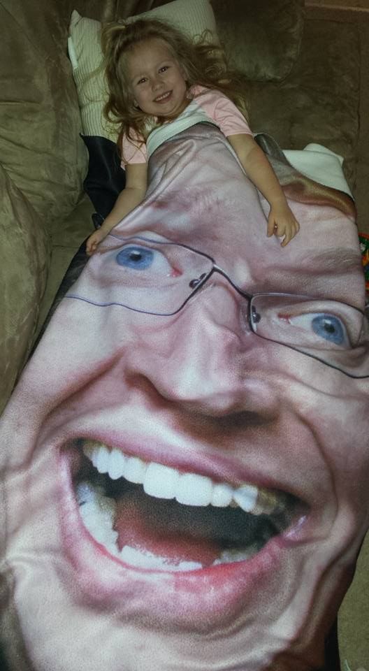 My friend found out that you can get photos printed on blankets. This was his niece's birthday gift.