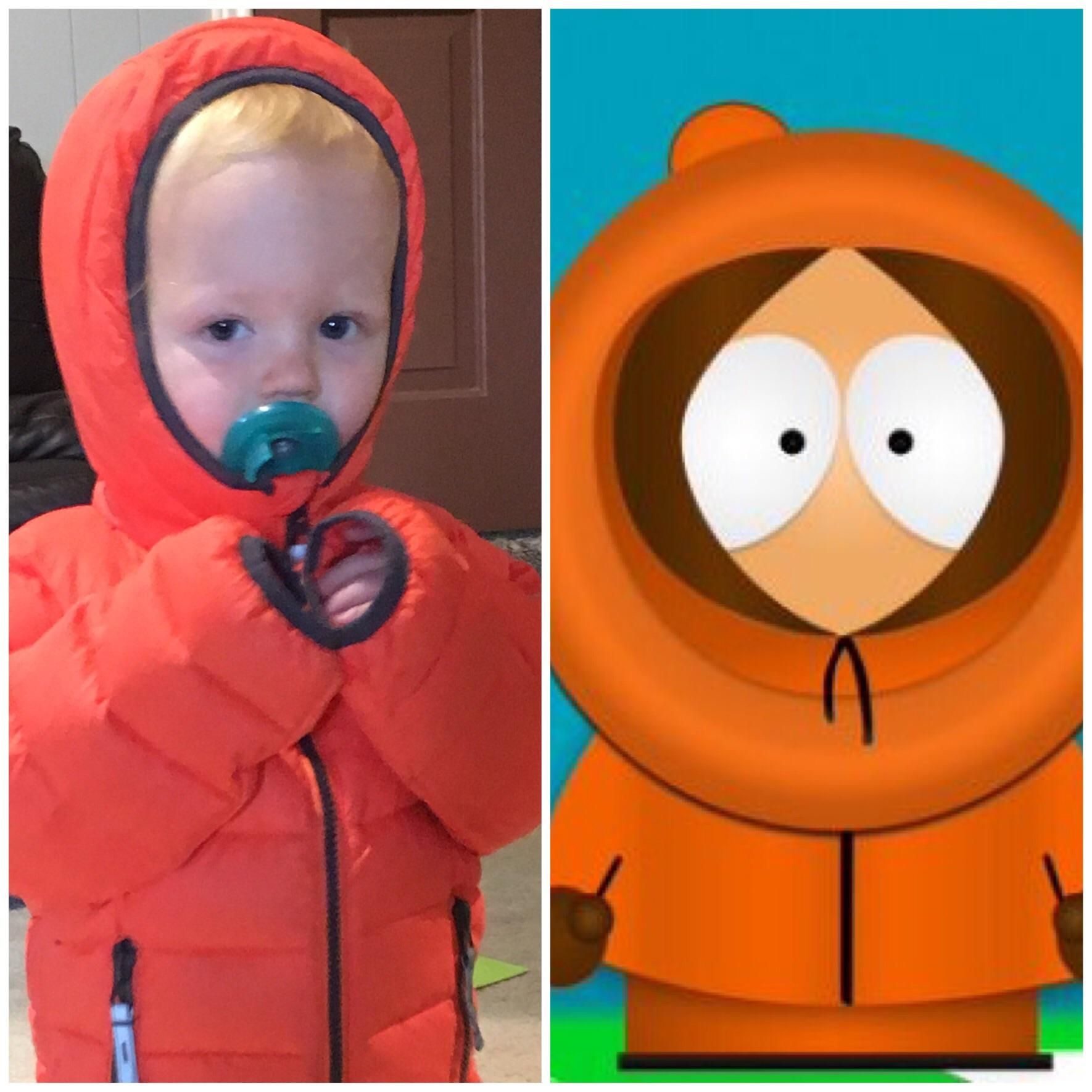 My wife thinks buying my son an orange coat may not have been a good idea...