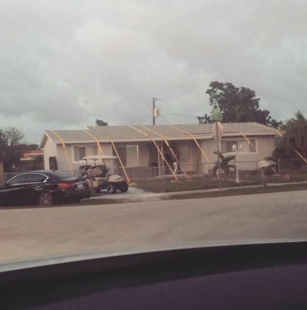 Someone prepping for Irma strapped the entire house down.