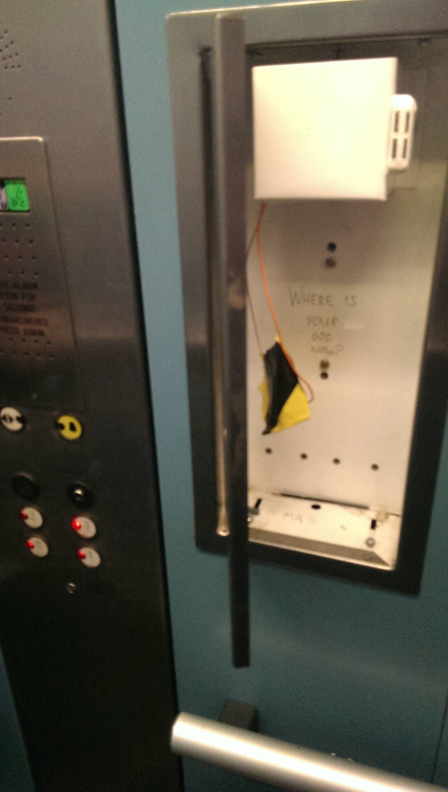 The elevator I was in broke down. I looked in the emergency phone box because I had no signal and this is all there was.