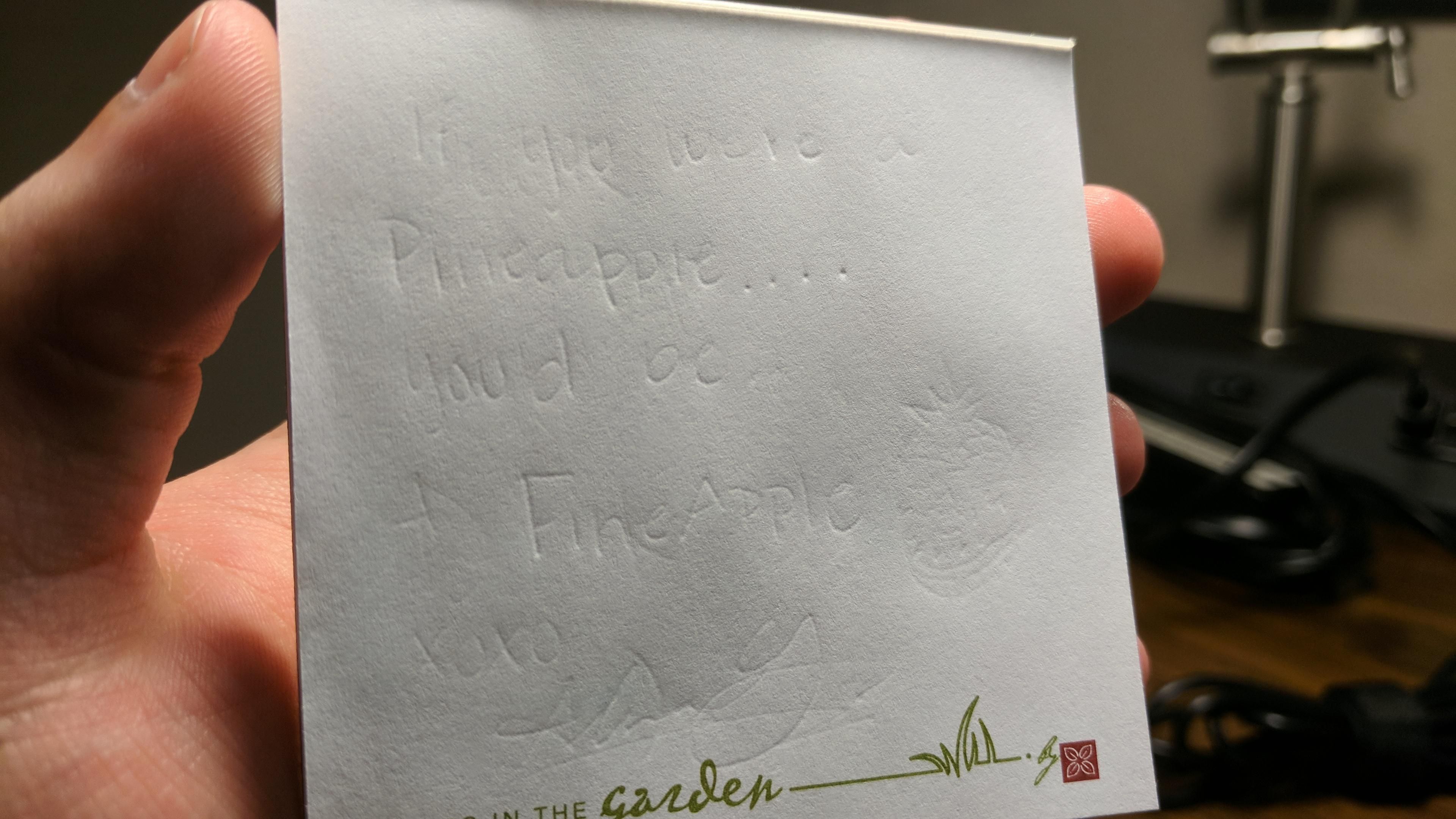 The previous note in my hotel room