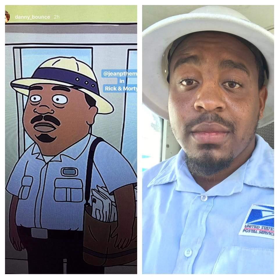 A Facebook friend of mine looks like the mailman from Rick and Morty.