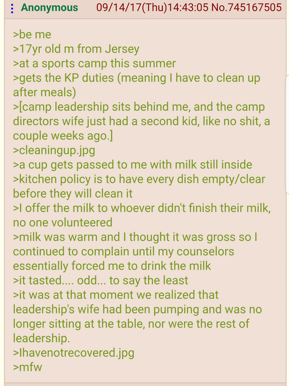 Anon drinks milk