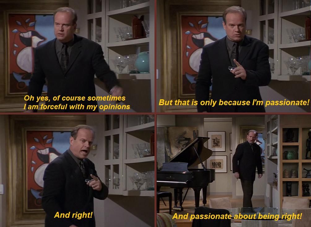 Frasier replies to being called 'overbearing'