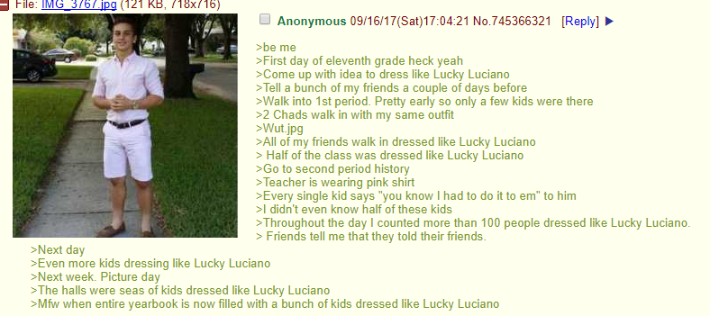 Anon dresses up
